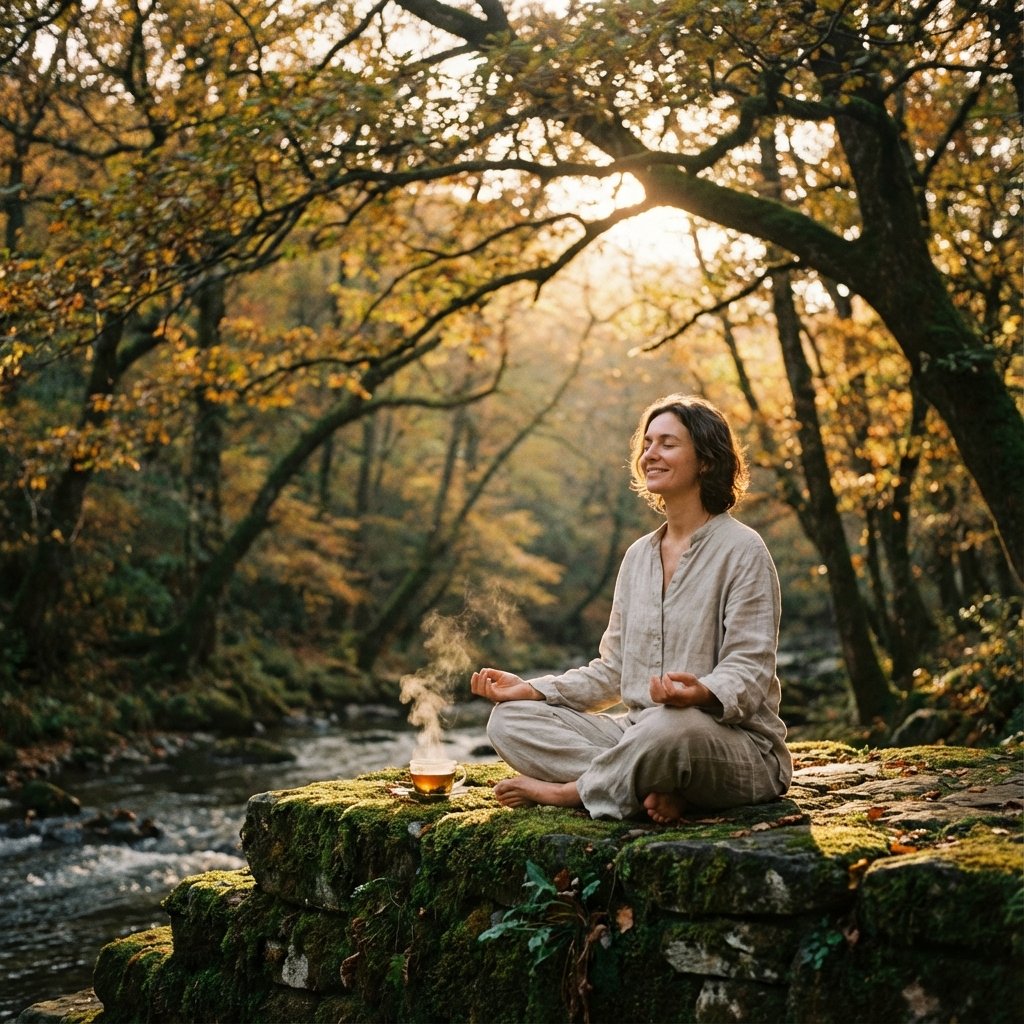 Pessoa meditando em paz, representando o autoconhecimento do Tantra